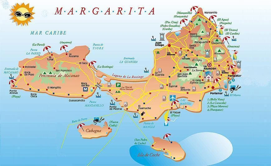 Map of Margarita Island
